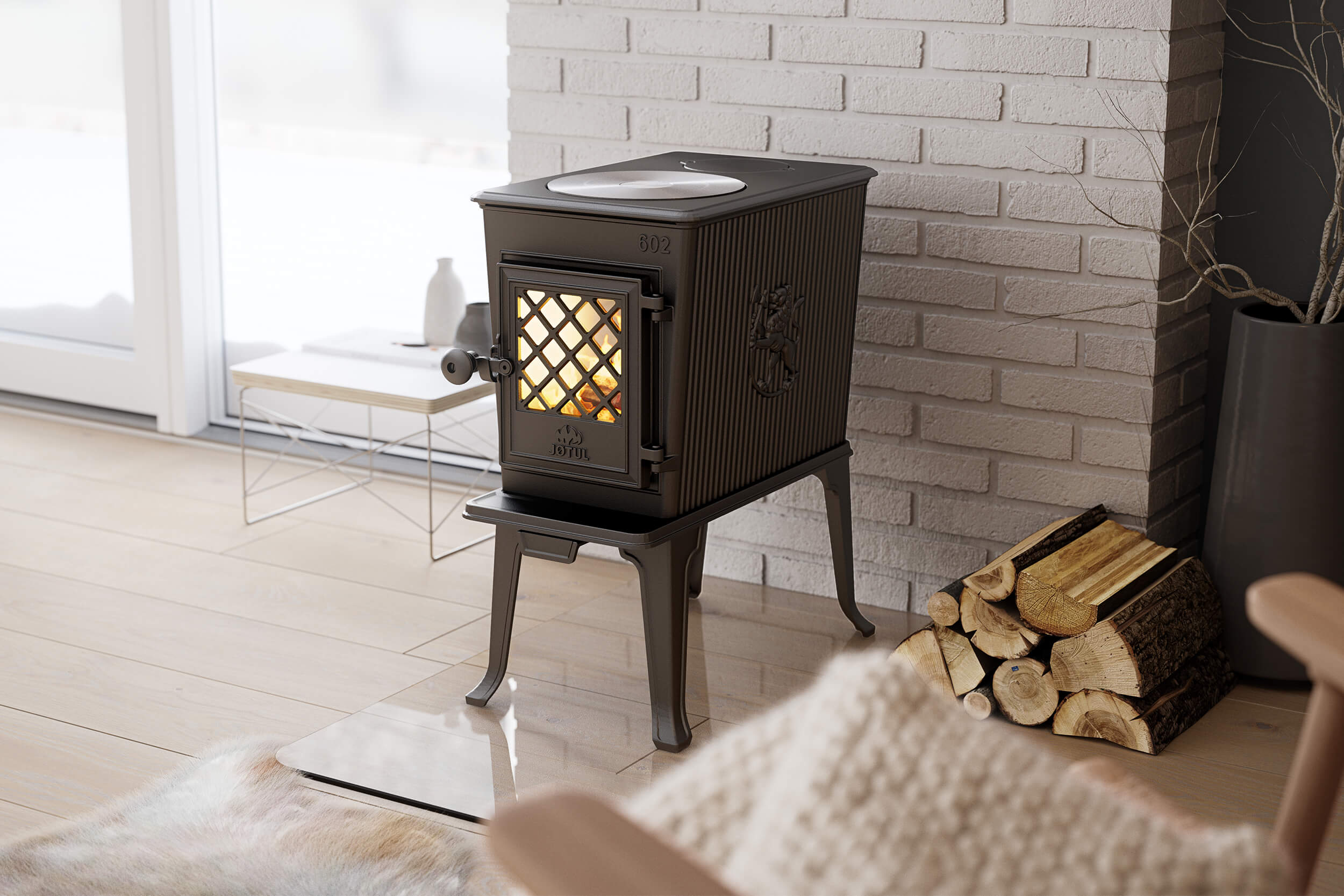 Jötul F602 Kamin med kokplatta
