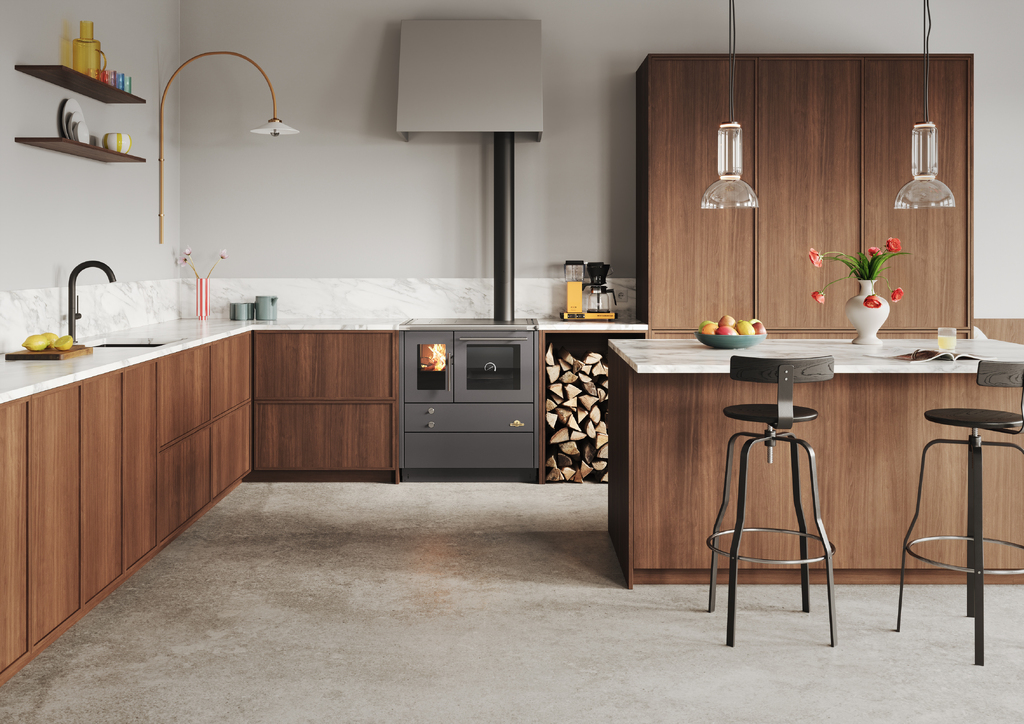 Vedspis från Varumärket heimdall i ett modernt kök